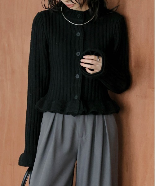セール】ダブルフリルカーディガン（カーディガン/ボレロ）｜AMELY
