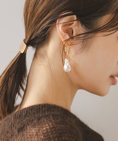 GAS BIJOUX（ガスビジュー）の「Gas Bijoux/ガス ビジュー アミパールピアス（ピアス（両耳用）・レディース・ゴールド・FREE）」の2枚目の写真