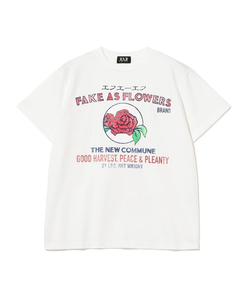 FAF（フェイク アス フラワーズ）の「FAF（Fake As Flowers）/ FAF Label Tee（Tシャツ/カットソー・メンズ・ホワイト・XL/L/M）」の2枚目の写真