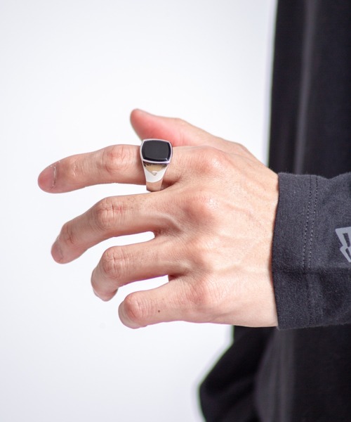 TOMWOOD(トムウッド)】Cushion Black Onyx(M) シルバー リング メンズ
