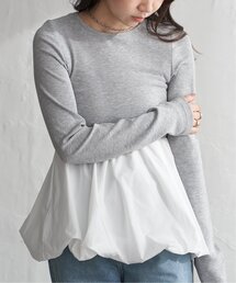異素材コンビバルーンチュニック