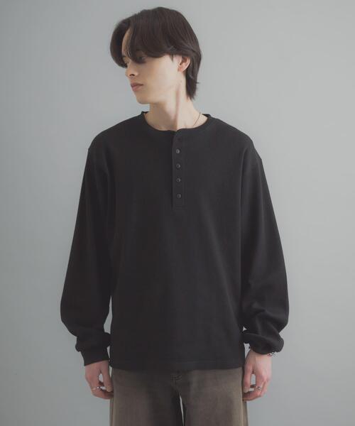 SENSE OF PLACE by URBAN RESEARCH（センスオブプレイスバイアーバンリサーチ）の「ワッフルヘンリーネックロングTシャツ（Tシャツ/カットソー・メンズ・ブラック/グレー系その他/ミント・MEDIUM/LARGE）」の22枚目の写真