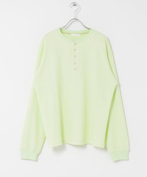 SENSE OF PLACE by URBAN RESEARCH（センスオブプレイスバイアーバンリサーチ）の「ワッフルヘンリーネックロングTシャツ（Tシャツ/カットソー・メンズ・ブラック/グレー系その他/ミント・MEDIUM/LARGE）」の11枚目の写真