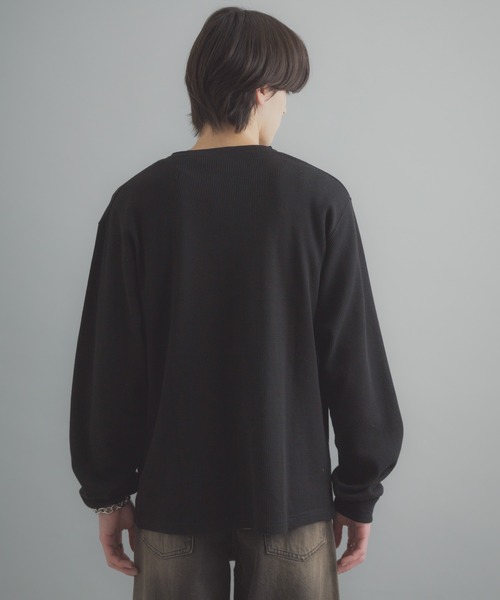 SENSE OF PLACE by URBAN RESEARCH（センスオブプレイスバイアーバンリサーチ）の「ワッフルヘンリーネックロンT（Tシャツ/カットソー・メンズ・ブラック/グレー系その他/ミント・MEDIUM/LARGE）」の11枚目の写真