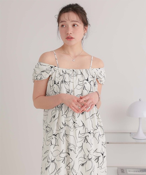 titivate(ティティベイト)の「2wayショルダーワンピース(ワンピース・レディース・アイボリー/ブラック/ダークブラウン・M/S/SP)」の16枚目の写真
