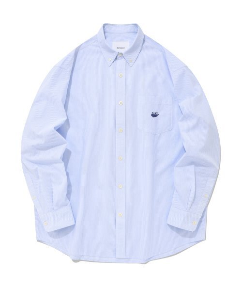 COVERNAT(カバーナット)の「ウェイルロゴマルチストライプシャツスカイブルー(シャツ/ブラウス・レディース・その他・L/XL/M/XXL)」の1枚目の写真