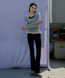 DEVIWEAR（デヴィウェア）の「ゼロファットワイドブーツカットレギンス DEVI-B0073-ブラック（レギンス/スパッツ）」