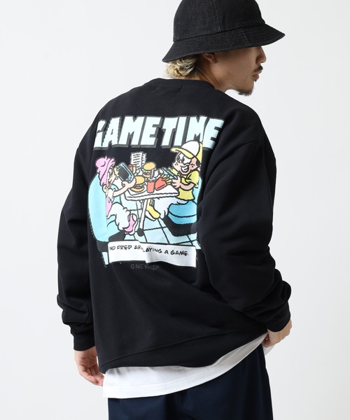 FUNALIVE(ファンアライブ)の「NEW JACK 裏毛プリントトレーナー(スウェット・メンズ・ホワイト/ブラック系1/ブラック系3/ブラック/ホワイト系1/ホワイト系2/杢グレー/ホワイト系3/ブラック系2・M/L)」の6枚目の写真