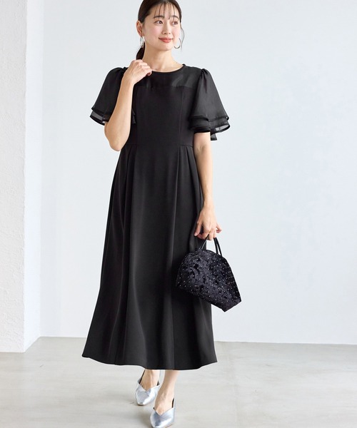 Mon E'toile/モンエトワール】フレア袖ビスチェデザインワンピース