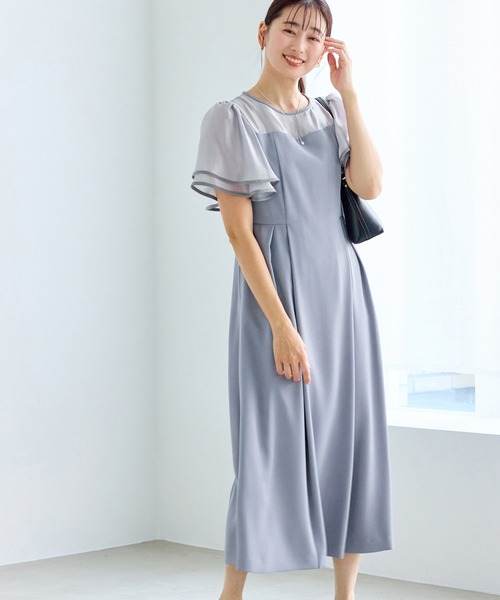 ROPE' PICNIC(ロペピクニック)の「【Mon E’toile/モンエトワール】フレア袖ビスチェデザインワンピース(ドレス・レディース・サックスブルー/ブラック/グリーン・M/S)」の12枚目の写真