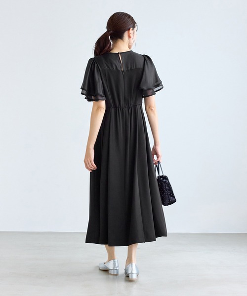 ROPE' PICNIC(ロペピクニック)の「【Mon E’toile/モンエトワール】フレア袖ビスチェデザインワンピース(ドレス・レディース・サックスブルー/ブラック/グリーン・M/S)」の7枚目の写真