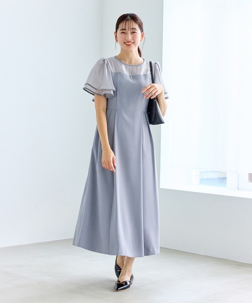 ROPE' PICNIC(ロペピクニック)の「【Mon E’toile/モンエトワール】フレア袖ビスチェデザインワンピース(ドレス・レディース・サックスブルー/ブラック/グリーン・M/S)」の13枚目の写真