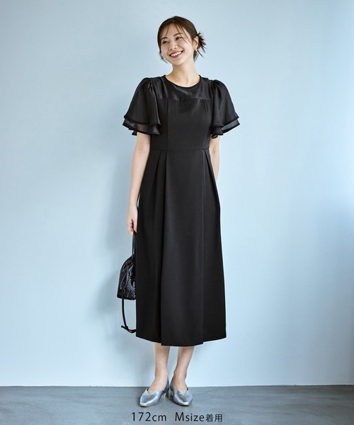 ROPE' PICNIC(ロペピクニック)の「【Mon E’toile/モンエトワール】フレア袖ビスチェデザインワンピース(ドレス・レディース・サックスブルー/ブラック/グリーン・M/S)」の18枚目の写真