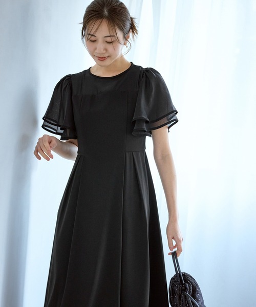 ROPE' PICNIC(ロペピクニック)の「【Mon E’toile/モンエトワール】フレア袖ビスチェデザインワンピース(ドレス・レディース・サックスブルー/ブラック/グリーン・M/S)」の20枚目の写真