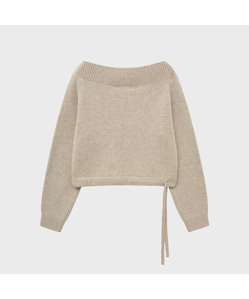 NOIRER FOR WOMAN(ノイアーフォーウーマン)の「ツーウェイオフショルダーブイネックニット(サンドベージュ)(ニット/セーター・レディース・その他・FREE)」の3枚目の写真