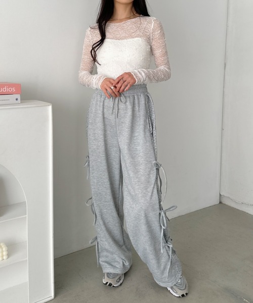 CLEA(クレア)の「ドットリボンスウェットパンツ(スウェットパンツ・レディース・ブラック/グレー・FREE)」の18枚目の写真