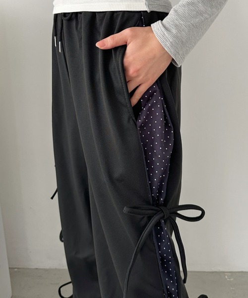 CLEA(クレア)の「ドットリボンスウェットパンツ(スウェットパンツ・レディース・ブラック/グレー・FREE)」の4枚目の写真