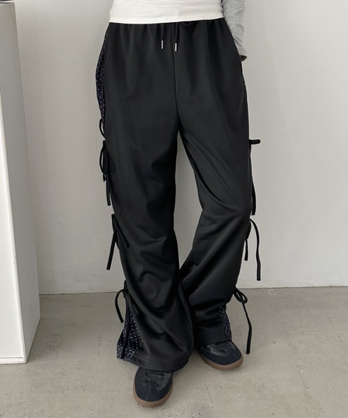 CLEA(クレア)の「ドットリボンスウェットパンツ(スウェットパンツ・レディース・ブラック/グレー・FREE)」の7枚目の写真