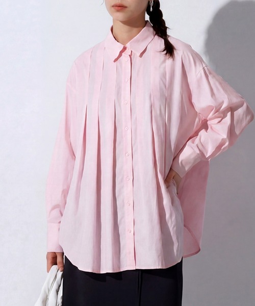 antiqua(アンティカ)の「タック シャツ(シャツ/ブラウス・レディース・ホワイト/ブルー/ピンク・ONESIZE)」の3枚目の写真