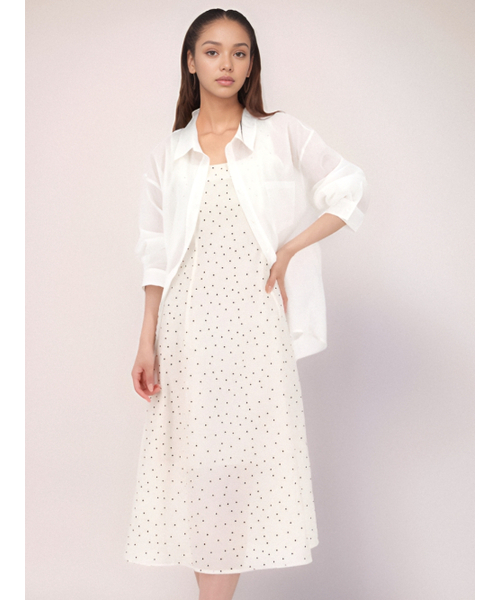 ACUD（アクド）の「Sleeveless Dot Dress _Ivory（ワンピース・レディース・アイボリー・M/S）」の5枚目の写真