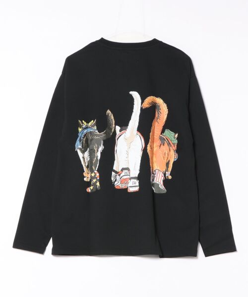 SITRY(シトリー)の「Cat & Dog Print T-Shirt/アニマル 猫&犬 プリント オーバーサイズ 長袖Tシャツ ロンT レディース メンズ(Tシャツ/カットソー・メンズ・ホワイト/ブラック/グレー系その他/チャコール/オートミール/ブラック系その他/ベージュ系その他/ホワイト系その他・LL/L/M)」の11枚目の写真