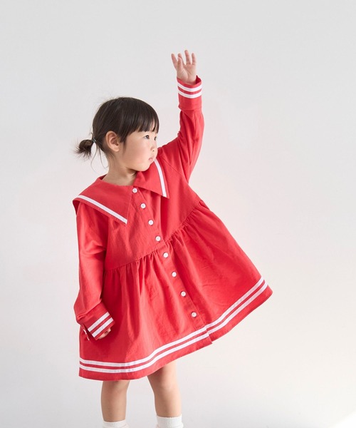 LOWRYS FARM（ローリーズファーム）の「セーラーシシュウワンピース　 642996（ワンピース・キッズ・アイボリー/レッド/ネイビー・150cm/140cm/130cm/120cm/110cm）」の11枚目の写真