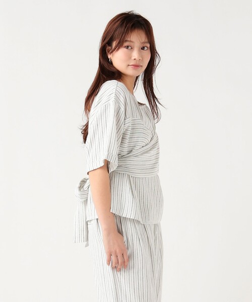 BEAMS HEART(ビームスハート)の「【9/17再値下げ】麻混 バックリボン ブラウス(シャツ/ブラウス・レディース・その他/ブラック/オフホワイト・FREE)」の7枚目の写真