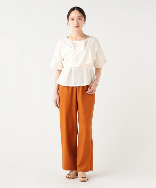 BEAMS HEART(ビームスハート)の「【9/17再値下げ】麻混 バックリボン ブラウス(シャツ/ブラウス・レディース・その他/ブラック/オフホワイト・FREE)」の8枚目の写真