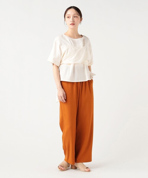 BEAMS HEART(ビームスハート)の「【9/17再値下げ】麻混 バックリボン ブラウス(シャツ/ブラウス・レディース・その他/ブラック/オフホワイト・FREE)」の9枚目の写真