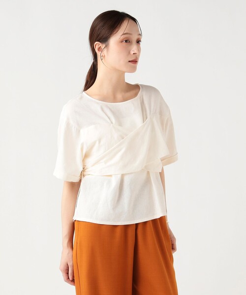 BEAMS HEART(ビームスハート)の「【9/17再値下げ】麻混 バックリボン ブラウス(シャツ/ブラウス・レディース・その他/ブラック/オフホワイト・FREE)」の10枚目の写真
