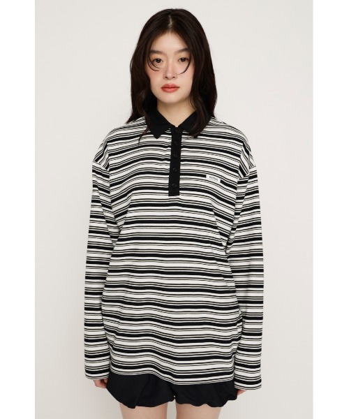 SLY（スライ）の「MICHIXSLY POLO SH ミチスライポロシャツ 冬服 春服（ポロシャツ・レディース・ブラウン/ブラック/バーガンディー・1/2）」の22枚目の写真