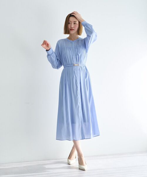 YECCA VECCA（イェッカヴェッカ）の「ベルト付きギャザーワンピース（ワンピース・レディース・オレンジ/ブルー/ネイビー・FREE）」の15枚目の写真