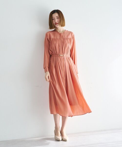 YECCA VECCA（イェッカヴェッカ）の「ベルト付きギャザーワンピース（ワンピース・レディース・オレンジ/ブルー/ネイビー・FREE）」の21枚目の写真