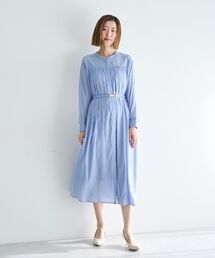 ベルト付きギャザーワンピース