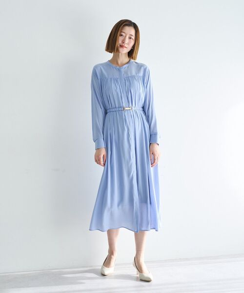 YECCA VECCA（イェッカヴェッカ）の「ベルト付きギャザーワンピース（ワンピース・レディース・オレンジ/ブルー/ネイビー・FREE）」の16枚目の写真