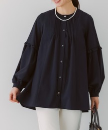 Sono（ソーノ）の「【新作 1/16発売】ご自宅でお洗濯可能【SONO/ソーノ】フローイングフリルチュニックブラウス（Tシャツ/カットソー）」