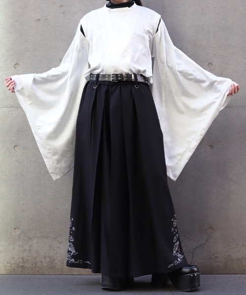 REZEN(リゼン)の「鶴ジャガード狩衣風和袖シャツ(シャツ/ブラウス・メンズ・ラベンダー/ブラック/ライトグレー・MEDIUM/LARGE)」の14枚目の写真