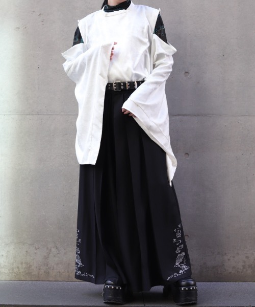 REZEN(リゼン)の「鶴ジャガード狩衣風和袖シャツ(シャツ/ブラウス・メンズ・ラベンダー/ブラック/ライトグレー・MEDIUM/LARGE)」の16枚目の写真
