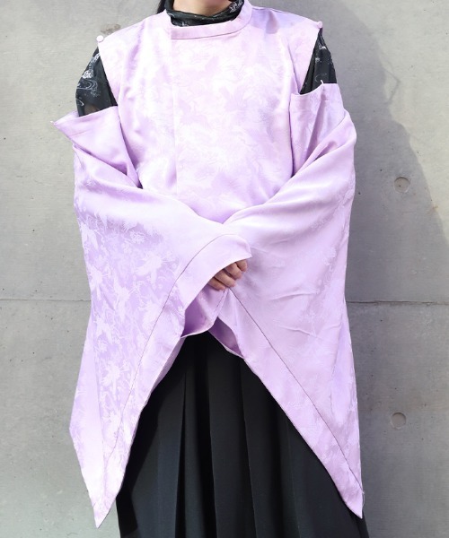 REZEN(リゼン)の「鶴ジャガード狩衣風和袖シャツ(シャツ/ブラウス・メンズ・ラベンダー/ブラック/ライトグレー・MEDIUM/LARGE)」の19枚目の写真