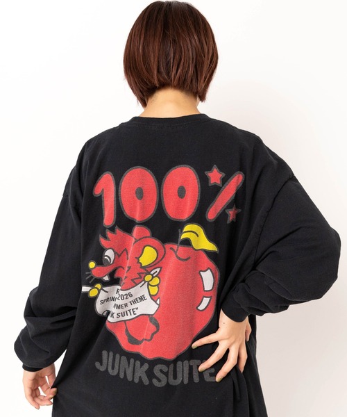 RNA(アールエヌエー)の「M2620 バナープリントロンT(Tシャツ/カットソー・レディース・ホワイト/パープル/ブラック・MEDIUM)」の2枚目の写真