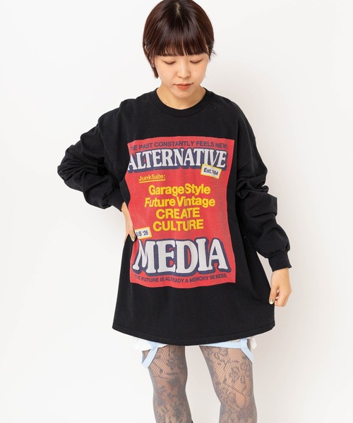 RNA(アールエヌエー)の「M2620 バナープリントロンT(Tシャツ/カットソー・レディース・ホワイト/パープル/ブラック・MEDIUM)」の9枚目の写真