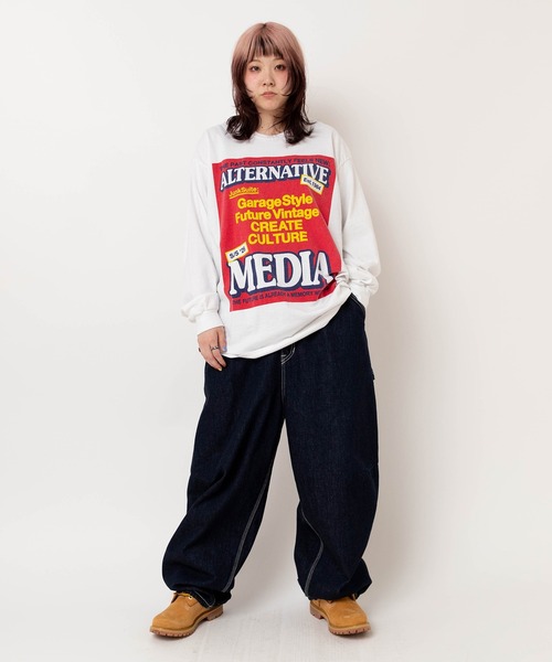 RNA(アールエヌエー)の「M2620 バナープリントロンT(Tシャツ/カットソー・レディース・ホワイト/パープル/ブラック・MEDIUM)」の18枚目の写真