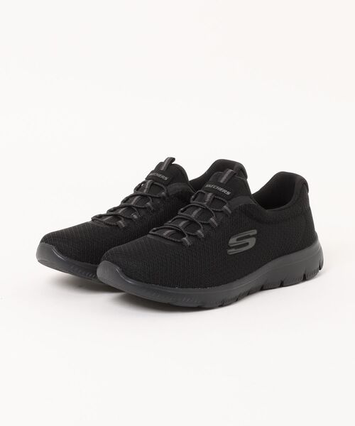 SKECHERS（スケッチャーズ）の「《SKECHERS》サミッツ（スニーカー・レディース・ブラック×ホワイト/ネイビー系/ブラック・22.0cm/22.5cm/23.0cm/23.5cm/24.0cm/24.5cm/25.0cm）」の2枚目の写真
