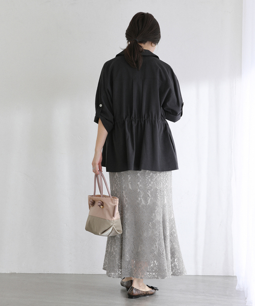 La TOTALITE（ラトータリテ）の「【洗える】マーメイドレーススカート（スカート・レディース・ホワイト/グレー・36/38）」の6枚目の写真