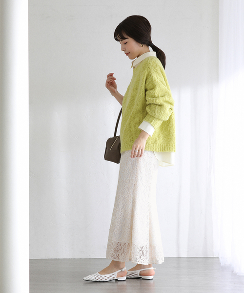 La TOTALITE（ラトータリテ）の「【洗える】マーメイドレーススカート（スカート・レディース・ホワイト/グレー・36/38）」の12枚目の写真