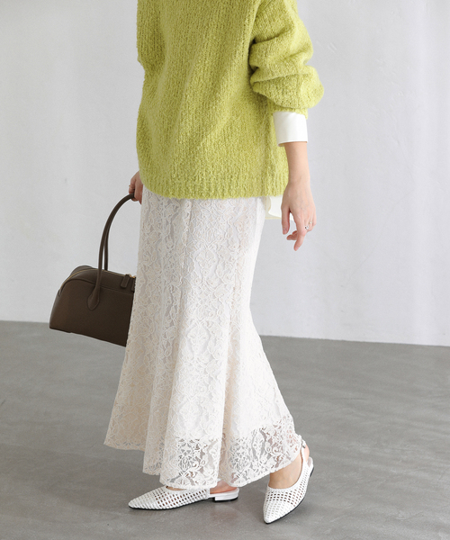 La TOTALITE（ラトータリテ）の「【洗える】マーメイドレーススカート（スカート・レディース・ホワイト/グレー・36/38）」の15枚目の写真