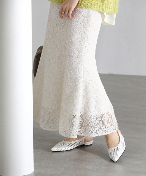 La TOTALITE（ラトータリテ）の「【洗える】マーメイドレーススカート（スカート・レディース・ホワイト/グレー・36/38）」の16枚目の写真