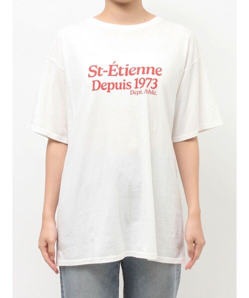 Ungrid（アングリッド）の「ミニスラブビッグシルエットロゴTee（Tシャツ/カットソー・レディース・レッド/ライトグレー/オフホワイト/ネイビー・FREE）」の11枚目の写真