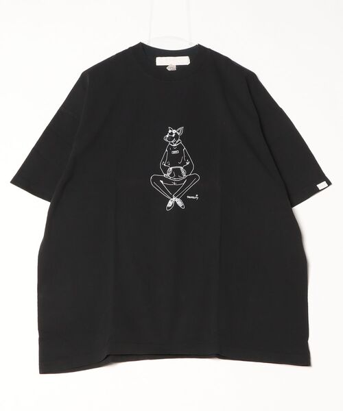 A blends(エイブレンズ)の「"A blends Meme-ci × A blends イラストTシャツ ""french bull"" "(Tシャツ/カットソー・メンズ・ブラック/ホワイト・X-LARGE)」の11枚目の写真