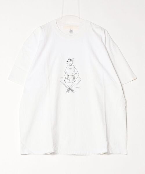 A blends(エイブレンズ)の「"A blends Meme-ci × A blends イラストTシャツ ""french bull"" "(Tシャツ/カットソー・メンズ・ブラック/ホワイト・X-LARGE)」の6枚目の写真